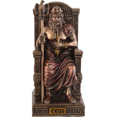 Miniatur Zeus oberster Gott der griechischen Mythologie sitzt auf seinem Thron