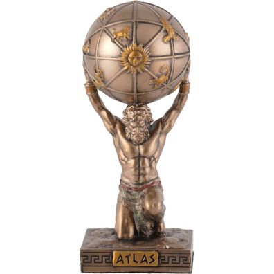 Miniatur Atlas griechischer Gott hält die Himmelskugel in den Händen