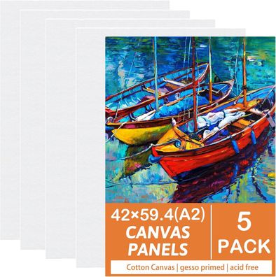 Leinwand zum Malen, 42 x 59,4 cm (A2), 5 Packungen große Leinwand, Leinwände