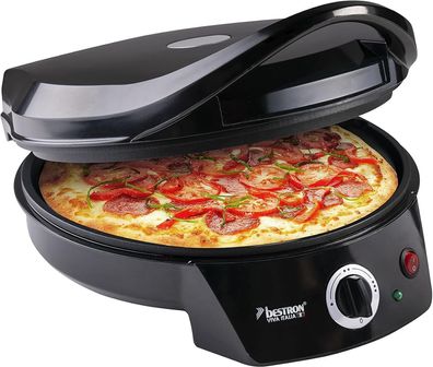 Bestron elektrischer Pizzaofen, Pizza Maker bis 230°C, Ober-/Unterhitze, Ø 27cm