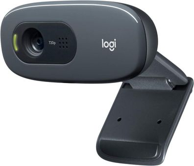 Logitech C270 Webcam, HD 720p, 60° Sichtfeld, Fester Fokus USB-Anschluss schwarz