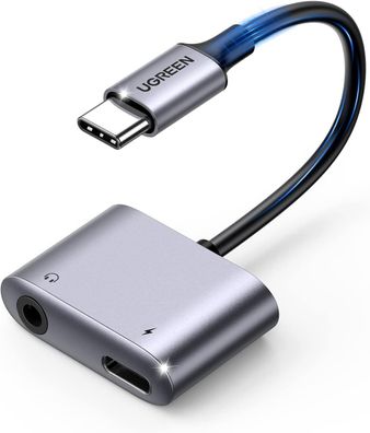 UGREEN USB C auf 3.5mm Klinke Adapter mit Schnellladen USB C Kopfhörer Adapter