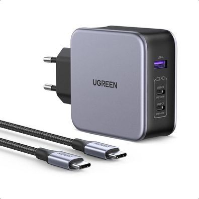 UGREEN Nexode 140W USB C Ladegerät PD 3.1 USB C Netzteil GaN 3-Port Power