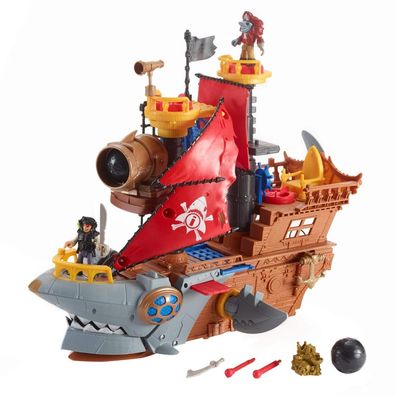 Fisher-Price Imaginext Haimaul-Piratenschiff mit bewegliche Flossen, Schiff