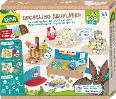 LENA 42837 Eco Upcycling Bastelset Kaufladen für Nutzung recycelter Verpackungen