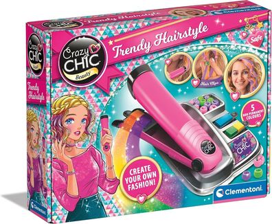 Clementoni Crazy Chic Farb-Hairstyler Auswaschbare Haarkreide Kinder ab 6 Jahre