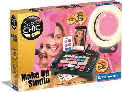 Clementoni Crazy Chic Make-up Artist - Schminkkasten, buntes Make-up Set, Kinder