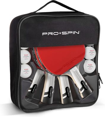 PRO SPIN Tischtennisschläger Carbon Profischläger, Präzision, Set für 4 Spieler