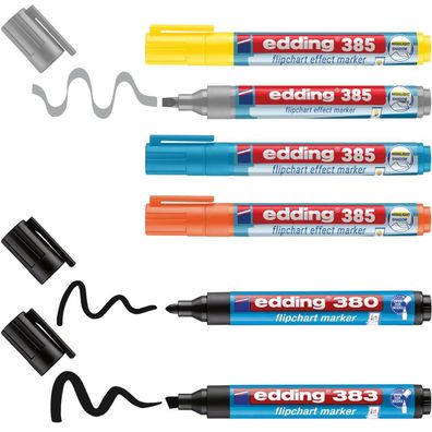 edding Flipchartmarker Set 4-385-380-383-6 sort 6St