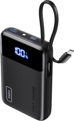 INIU Power Bank, Minigröße 22,5W 20000mAh Powerbank + Integriertem USB-C Kabel