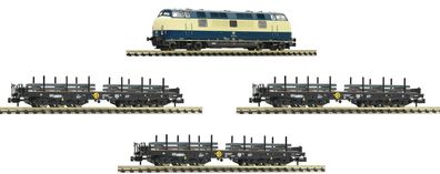 Fleischmann 931902.1 Diesellok BR 221 DB + 3 Schwerlastwagen Spur N