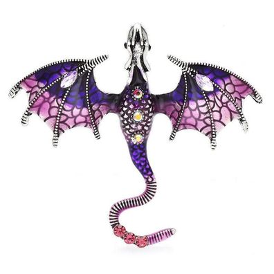Drachen Brosche, Tier Schmuck, Lila Drachen Brosche(D2102252)