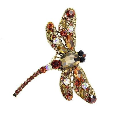 Libellen Brosche, Tier Schmuck, Dragonfly Brosche braunen Design(L2102257)