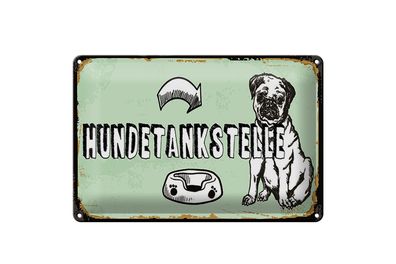 Blechschild Spruch 12x18 cm Hundetankstelle Schild