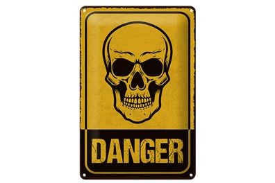 Blechschild Spruch 12x18 cm Danger skull Schild