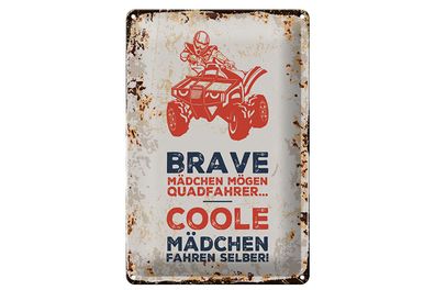 Blechschild Spruch 12x18 cm Brave coole Mädchen Schild