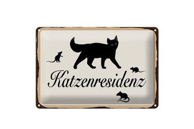 Blechschild Spruch 12x18 cm Katzenresidenz Schild