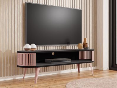 TV-Lowboard oval Roenni Ember TV Schrank Stehend TV-Tisch Wohnzimmer