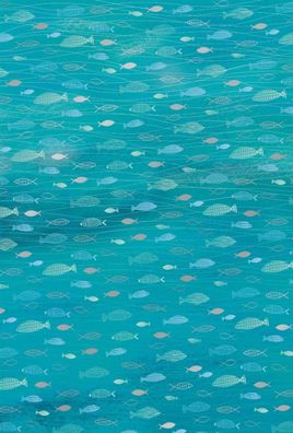 Heyda 204772728 Motivkarton "Fische" A4 (21 x 31 cm inkl. Codierleiste) Aqua blau