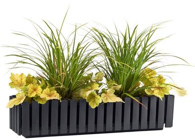 Blumenkasten Fency 75x18,5cm Anthrazit Bewässerungskasten Balkonkasten Drainage