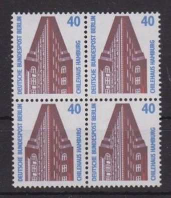 Berlin 1988 postfrisch Sehenswürdigkeiten 4er Block MiNr. 816 Chilehaus in Hamburg