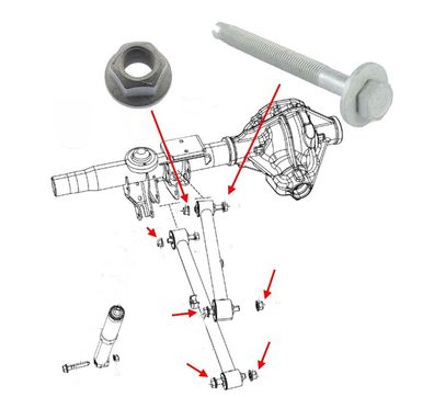 Schrauben Set Längslenker hinten RAM 1500 (Gen.5) mit M16 Gewinde