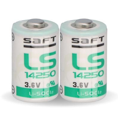 2x Saft Lithium 3,6V Batterie LS 14250 - 1/2 AA - LS14250 Li-SOCl2