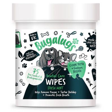 Bugalugs Dental Care Wipes – Frische Minze, 75 biologisch abbaubare Reinigungstüch