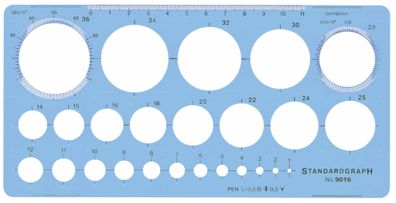 Kreisschablone mit 25 Kreisen blau Standardgraph 9016