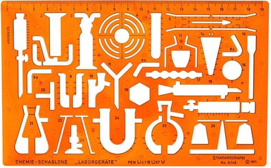Standardgraph Chemie-Schablone Laborgeräte