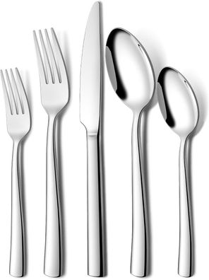 Terlulu Besteck Set 6 Personen, 30 teilig Edelstahl Besteckset, Essbesteck Set