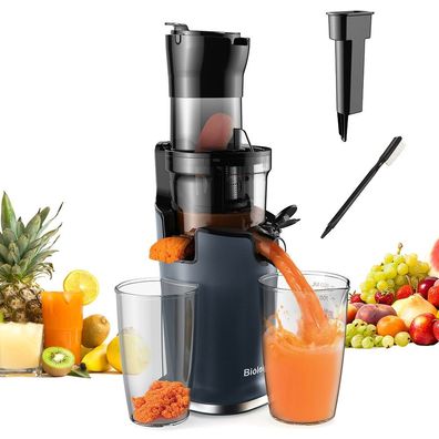 200 W BioloMix Kaltpress-Entsafter mit 78 mm/3,07 Zoll Einfüllschacht, Entsafter