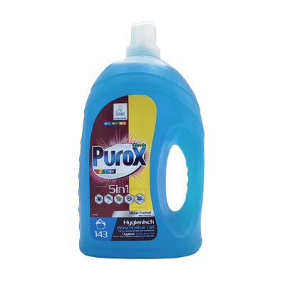 3x Purox 4,3L 143WL Color Waschmittel farbige Buntwäsche waschen Gel flüssig