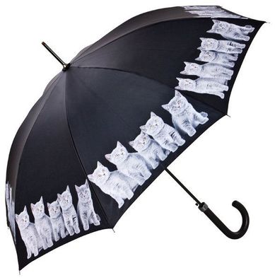 Regenschirme Katzen grau Automatikschirme Stockschirme Schirme Tiere Tier Katze