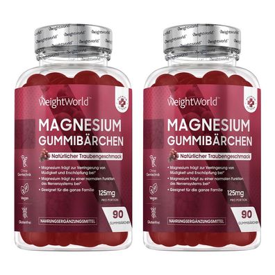 Doppelpack: Magnesium Gummibärchen - 180 Stück - Für Energie & Muskelregeneration