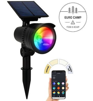 NEU Bluetooth Solar LED Leuchte Lampe für Camping Wohnwagen Wohnmobil Vorzelt