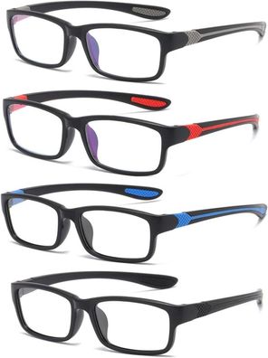 TR90 Lesebrille Damen & Herren Blaulichtblockierend Federscharnier 4er Pack