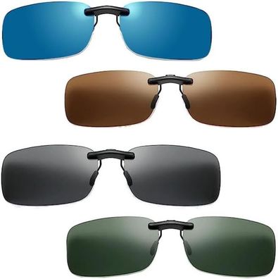 Sonnenbrille Zum Aufstecken Aufsatz Fuer Brillentraeger 4 Farben Damen Herren