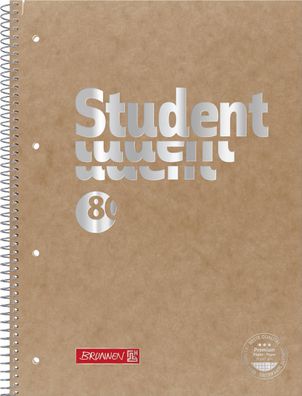 Brunnen 106782870 Collegeblock Premium Student FACT!plus A4 kariert, mit Randlinie