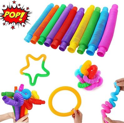 Bunte Sensory Stretch Röhren - 16er Pack, Fidget Toy für sensorische Stimulation