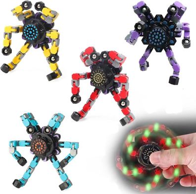 4 Stück Fidget Spinner Roboter DIY Transformierbar Stressabbau Spielzeug