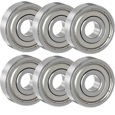 6 Kugellager 608 ZZ Metall Double Shielded für Skateboard Roller Inline 8x22x7mm