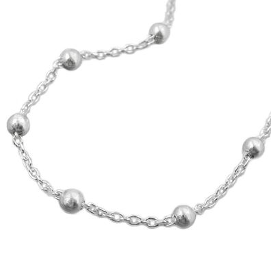 Kette 1,3mm Ankerkette mit 29 Kugeln Silber 925