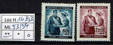 Los H16353: Böhmen & Mähren Mi. 53/54 * *