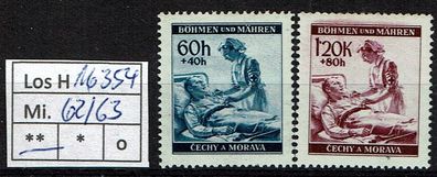 Los H16354: Böhmen & Mähren Mi. 62/63 * *