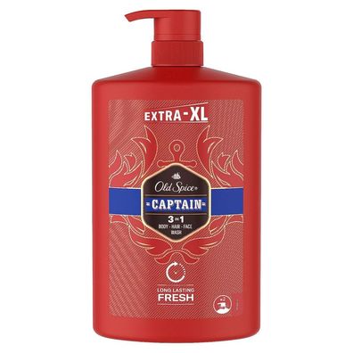 Old Spice Captain Duschgel & Shampoo Für Männer 1000 Ml, 3-In-1 Körper-Haar