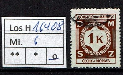 Los H16408: Böhmen & Mähren Dienst Mi. 6, gest