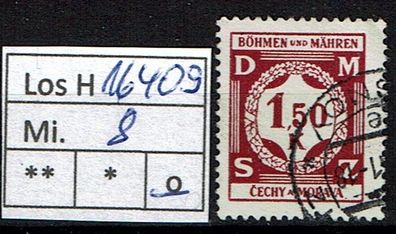 Los H16409: Böhmen & Mähren Dienst Mi. 8, gest