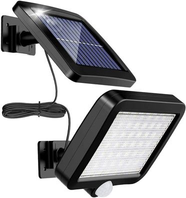 MPJ Solarlampe 56 LEDs Bewegungsmelder IP65 120° Winkel Gartenleuchte 5m Kabel