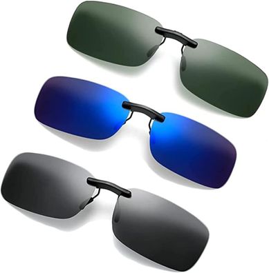 3 Polarisierte Clip Sonnenbrille für Myopie Fahrer Angeln Radfahren Damen Herren